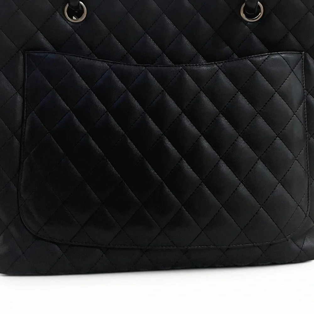 Chanel  Cambon Quilted Lambskin Leather Tote